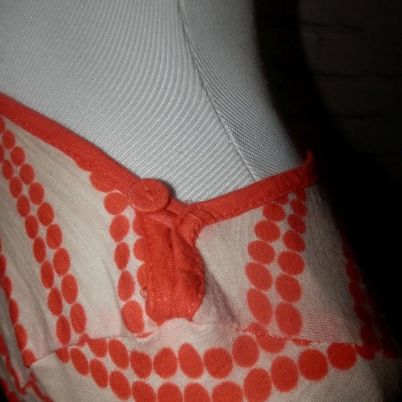 Postmark Anthropologie Top Small Orange Stripe Dot - Picture 2 of 4